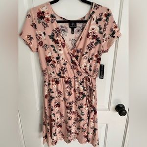 Pink floral faux Derek heart large